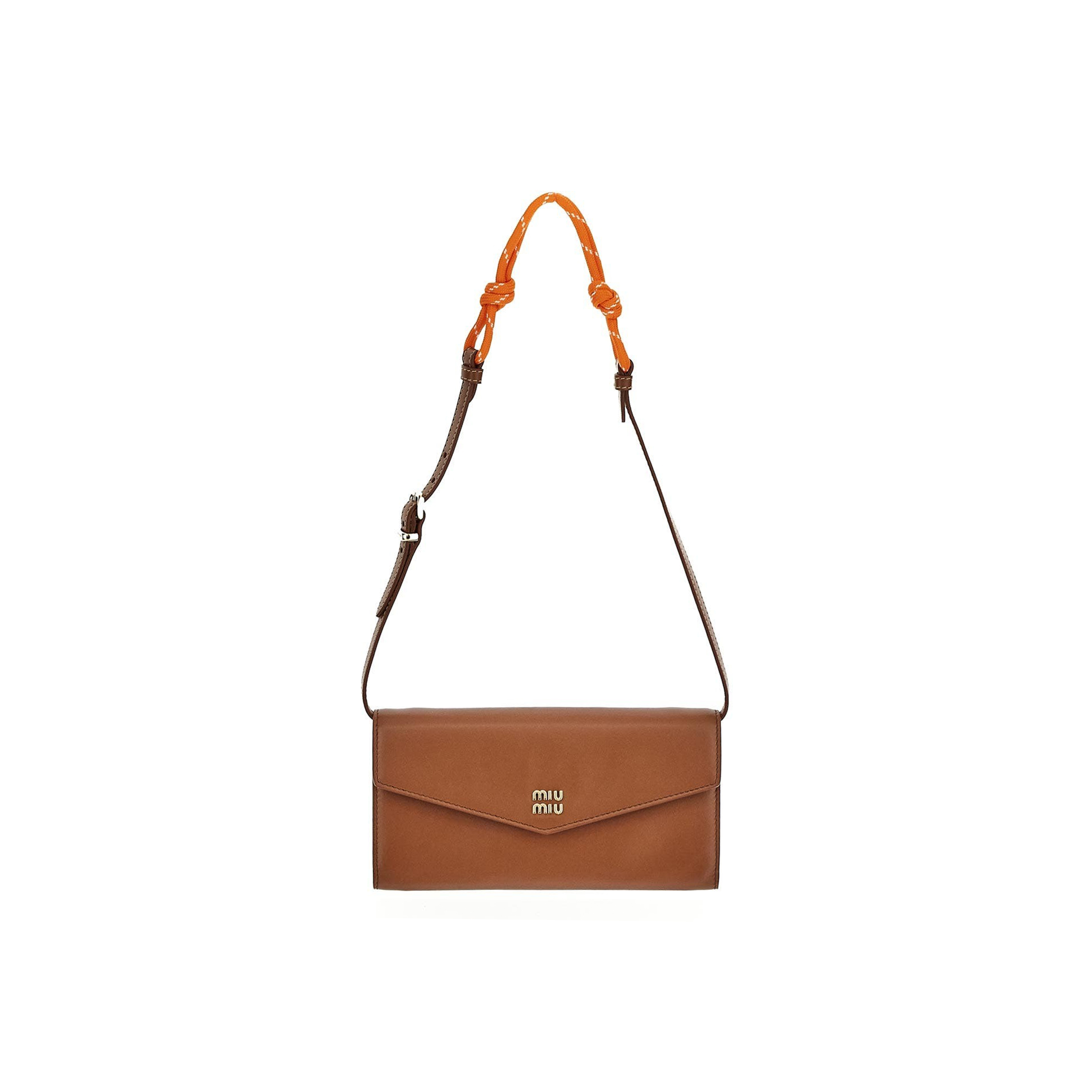 M*um*u leather with strap wallet 5mt025 (19*9.5*2cm)